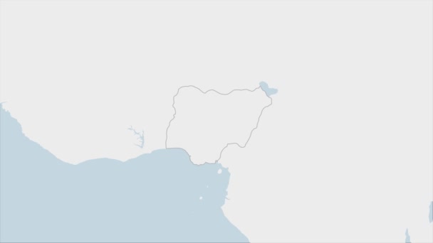 Nigéria Mapa Destacado Nigéria Bandeira Cores Pino Capital País Abuja — Vídeo de Stock