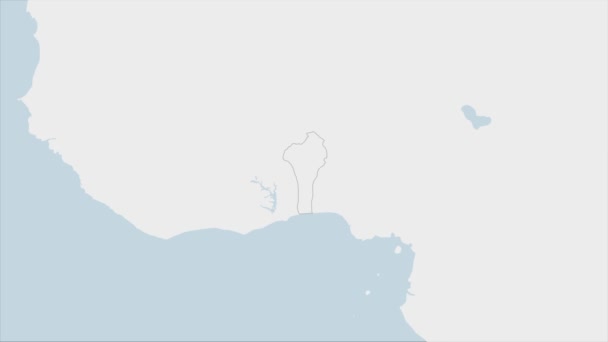 Mapa Beninu Podkreślone Kolorach Flagi Beninu Pin Stolicy Kraju Porto — Wideo stockowe