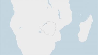 Zimbabwe haritası, komşu Afrika ülkeleriyle haritası Zimbabwe bayrak renkleri ve ülke başkenti Harare 'nin broşu ile vurgulandı.