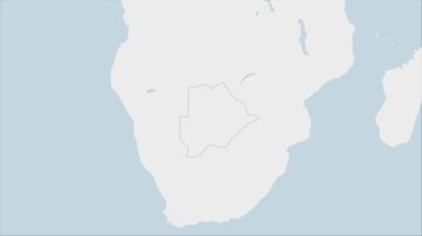 Botsvana haritası, komşu Afrika ülkelerinin haritası Botsvana bayrak renkleri ve ülke başkenti Gaborone 'un broşu ile vurgulandı.