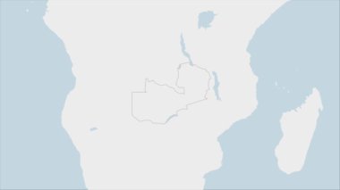 Zambiya haritasında Zambiya bayrağı renkleri ve ülke başkenti Lusaka 'nın iğnesi vurgulandı, komşu Afrika ülkeleriyle harita.