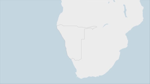 Namibia Mapa Resaltado Colores Bandera Namibia Pin Capital Del País — Vídeo de stock