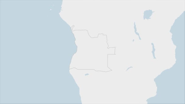 アンゴラ地図アンゴラの旗の色と首都ルアンダのピンで強調表示され 近隣のアフリカ諸国との地図 — ストック動画