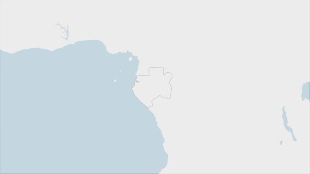 Gabão Mapa Destaque Gabão Bandeira Cores Pino Capital País Libreville — Vídeo de Stock