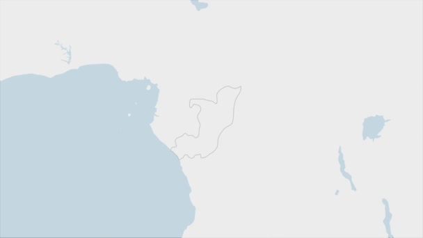 Mappa Del Congo Evidenziata Nei Colori Della Bandiera Del Congo — Video Stock