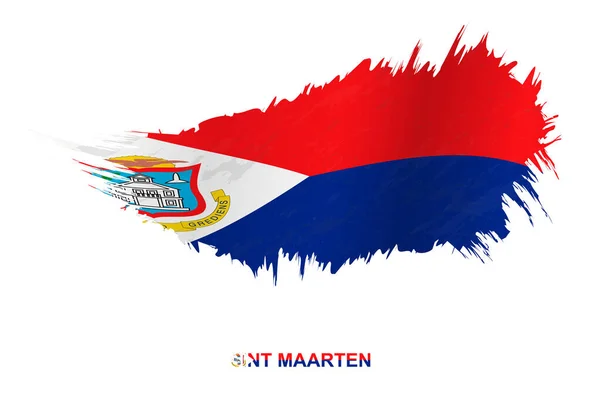 Bandera Sint Maarten Estilo Grunge Con Efecto Ondulante Vector Grunge — Vector de stock