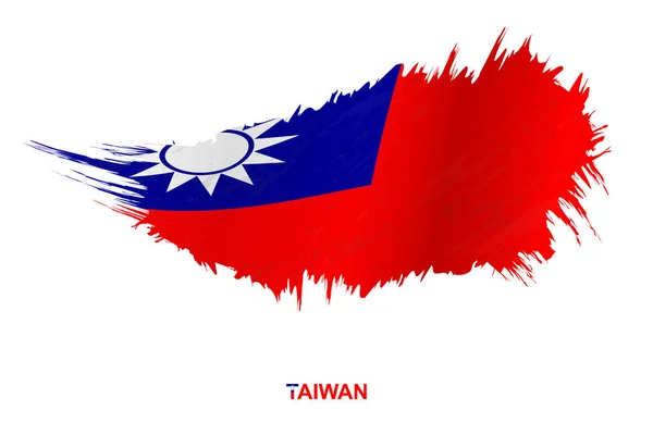 Drapeau Taiwan Dans Style Grunge Avec Effet Ondulation Drapeau Vectoriel — Image vectorielle