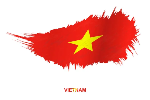 Flagga Vietnam Grunge Stil Med Viftande Effekt Vektor Grunge Pensel — Stock vektor