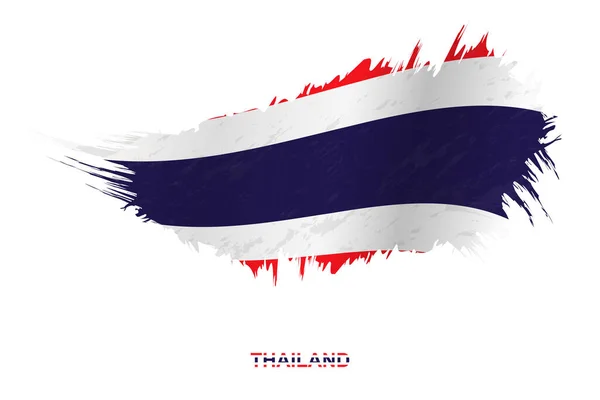 Флаг Таиланда Стиле Гранж Эффектом Размахивания Векторным Мазком Кисти — стоковый вектор