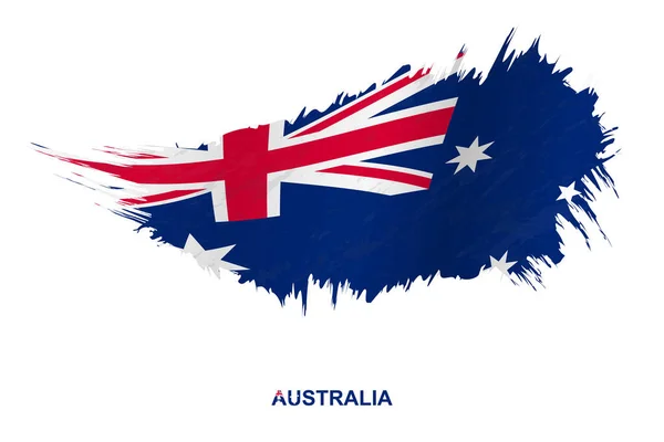 手を振っ効果とグランジスタイルでオーストラリアの旗 ベクトルグランジブラシストロークフラグ — ストックベクタ