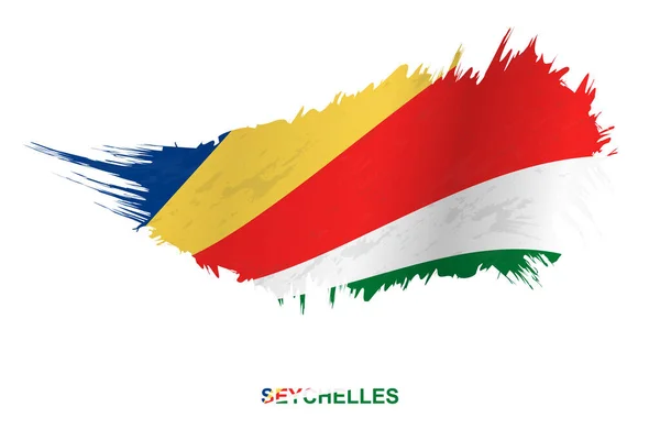 Bandera Seychelles Estilo Grunge Con Efecto Ondulante Vector Grunge Brush — Archivo Imágenes Vectoriales