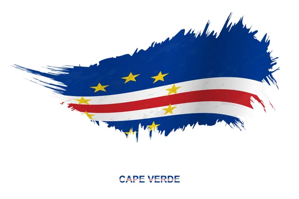 Bandeira Cabo Verde Estilo Grunge Com Efeito Ondulante Bandeira Pincel —  Vetores de Stock