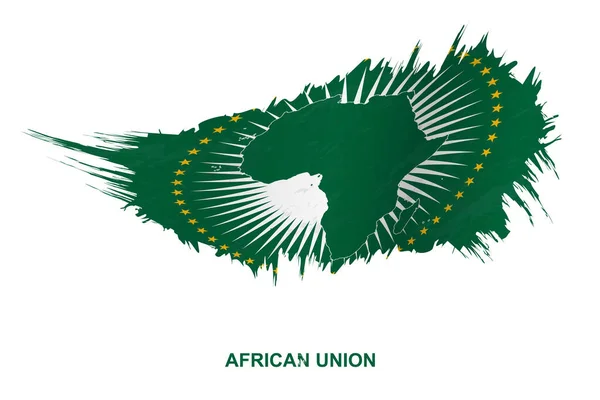 Bandeira União Africana Estilo Grunge Com Efeito Ondulante Bandeira Pincel —  Vetores de Stock