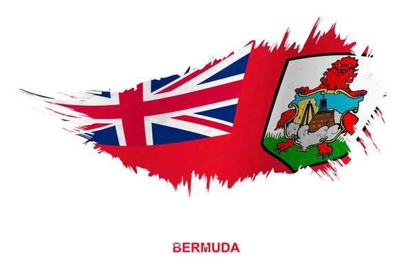 Bandeira Das Bermudas Estilo Grunge Com Efeito Ondulante Bandeira Pincel —  Vetores de Stock