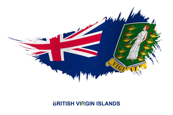 Flagga Brittiska Jungfruöarna Grunge Stil Med Viftande Effekt Vektor Grunge — Stock vektor