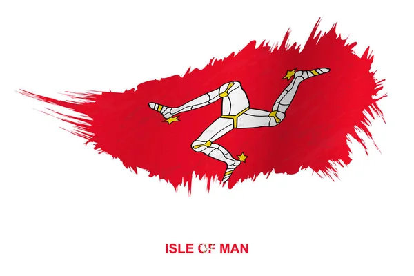 具有波浪效果的曼岛旗 矢量画笔笔划旗 — 图库矢量图片
