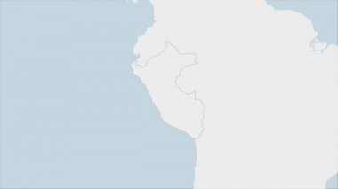 Peru haritası Peru bayrak renkleri ve ülke başkenti Lima 'nın iğnesi ile vurgulandı, komşu Amerikan ülkeleriyle harita.