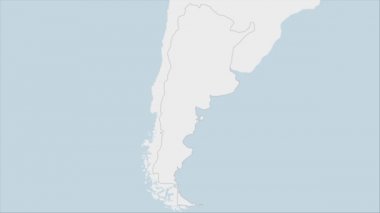 Arjantin haritası Arjantin bayrak renkleri ve ülke başkenti Buenos Aires 'in broşu ile vurgulandı..