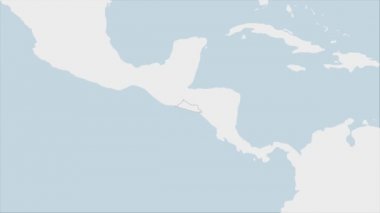El Salvador haritası El Salvador bayrak renkleri ve San Salvador ülke başkentinin broşu ile vurgulandı..