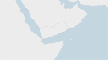 Yemen haritası Yemen 'de vurgulandı bayrak renkleri ve ülke başkenti Sana' a 'nın broşu, komşu Asya ülkeleriyle harita.