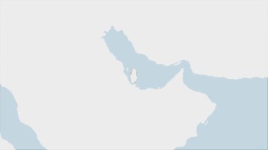 Katar haritası Katar bayrak renkleri ve ülke başkenti Doha 'nın iğnesi ile vurgulandı, komşu Asya ülkeleriyle harita.
