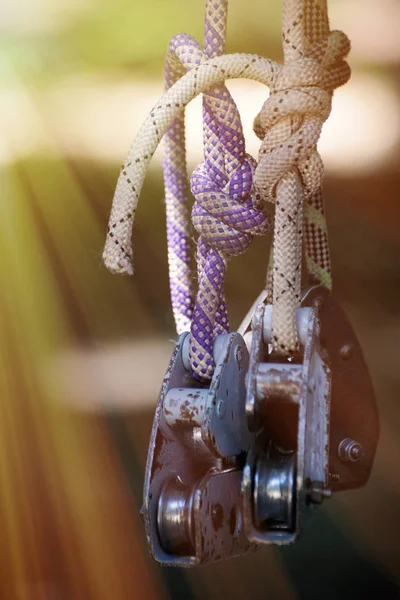 Rope with rollers. — Stock Photo, Image