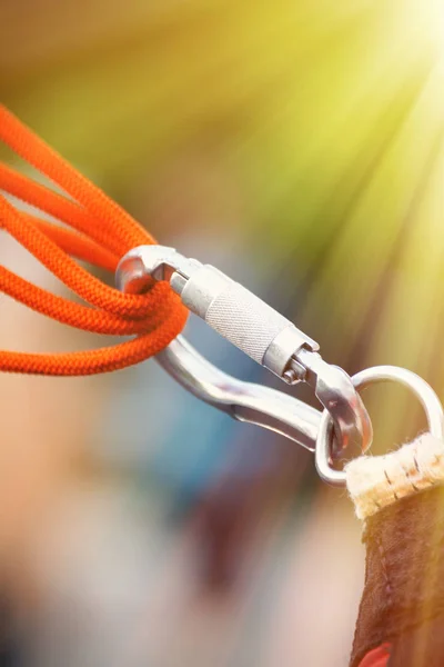 Carabiner on a rope