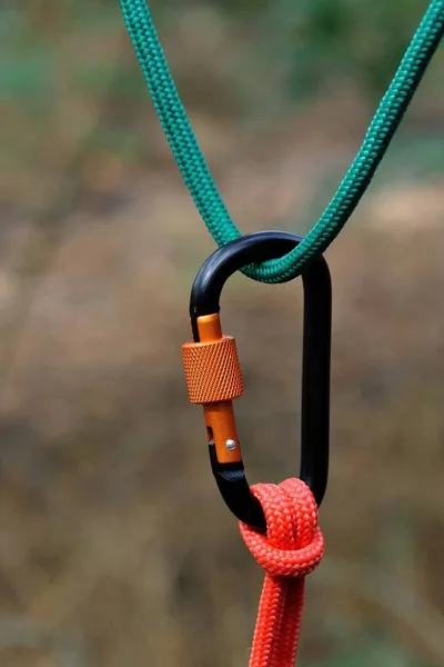 Carabiner climbing close-up. — Stock Photo, Image