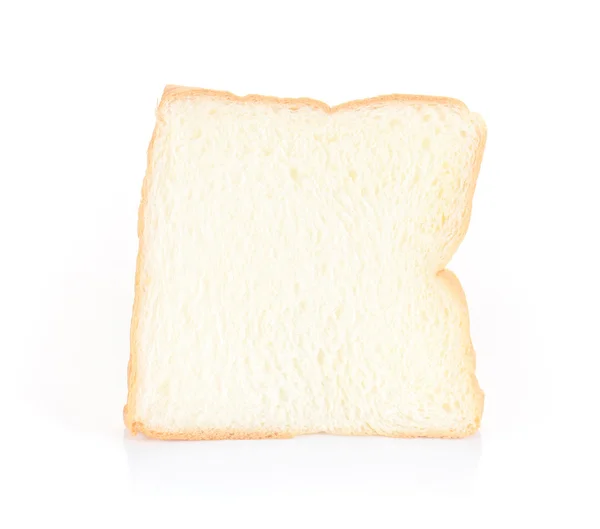 Sneetje brood op witte achtergrond. — Stockfoto