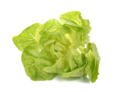 Taze marul salatası, beyaz zemin üzerine taze sebze salatası