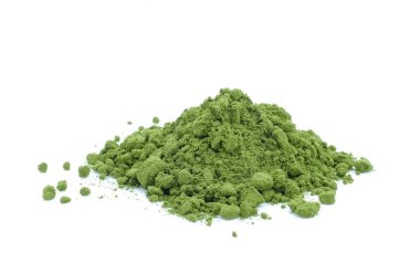 Green tea powder on white background. clipart
