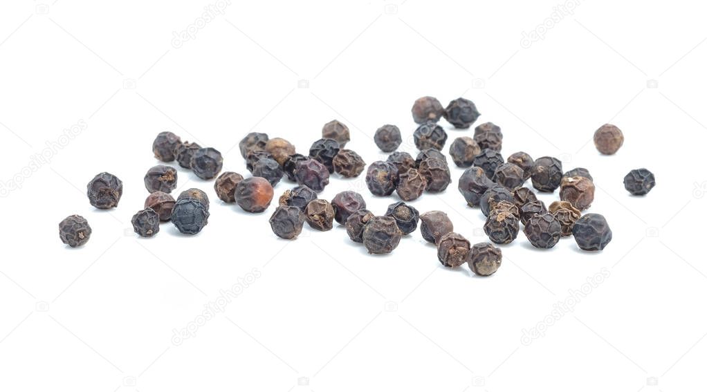 Dried pepper on white background.