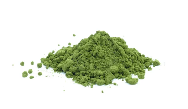 Té verde en polvo sobre fondo blanco . — Foto de Stock