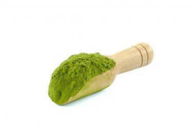 Ahşap çay kaşık çay tozu.