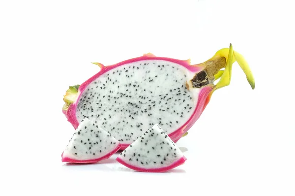 Dragon fruit slice on white background. — Stock Photo, Image