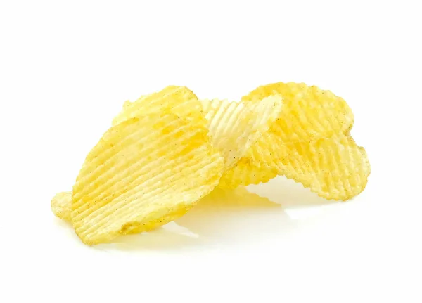 Fried potato slice on white background. — Stock Photo, Image