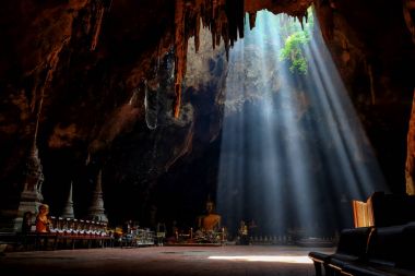 Amazing light in Khao Luang Cave in Phetchaburi Province,Thailan clipart
