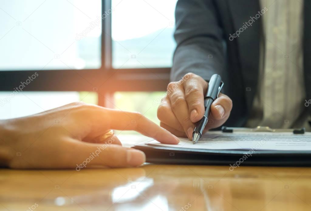 Business concept, signing a business contract.