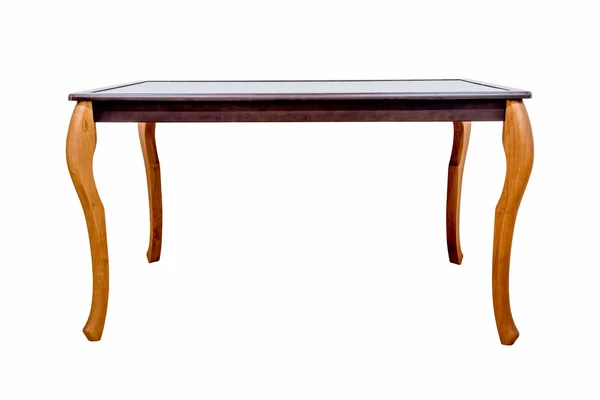 白い背景の上の正方形の木のテーブル. — ストック写真