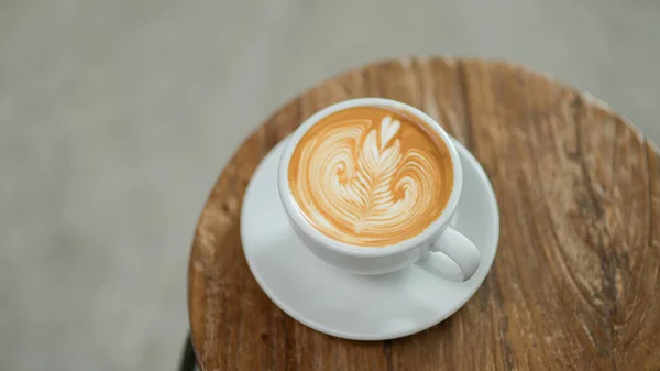 Café Latte Textura Del Corazón —  Fotos de Stock