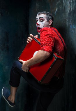 Korkunç çılgın palyaço ve Halloween Tema
