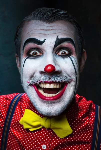 Terribile clown pazzo e tema di Halloween — Foto Stock