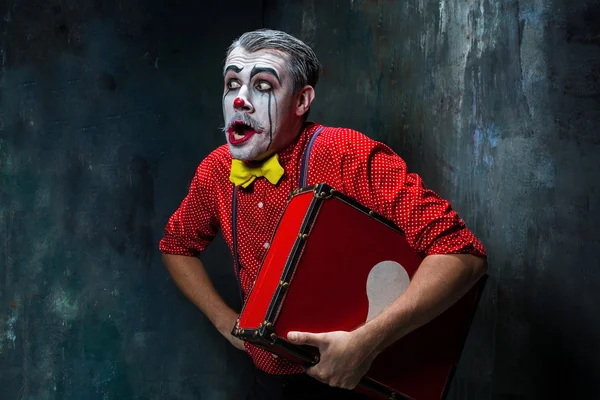 Verschrikkelijk gek clown en Halloween thema — Stockfoto