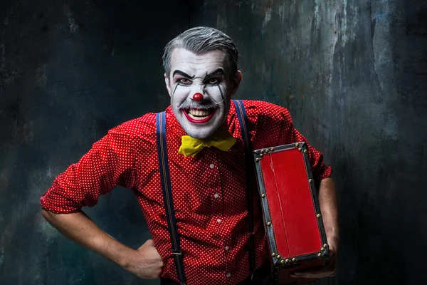可怕的疯狂小丑和万圣节主题 — 图库照片