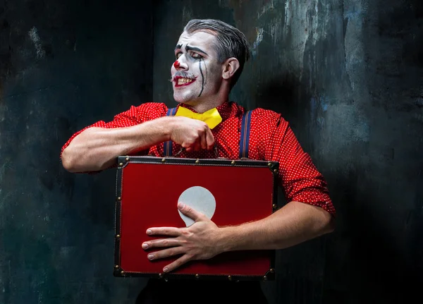 Straszny szalony clown i Halloween theme — Zdjęcie stockowe