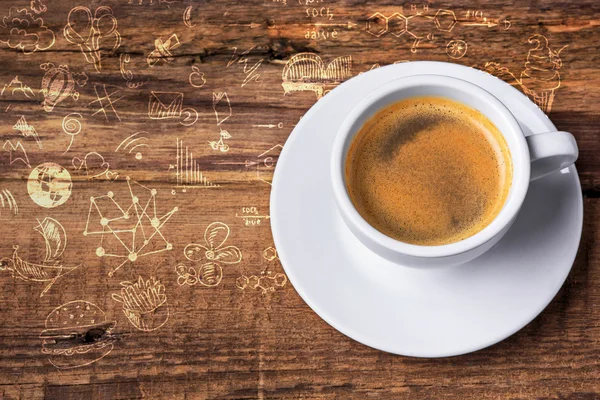 Kaffeetasse auf einem Holztisch — Stockfoto