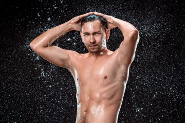 Su sıçrama erkek yüz