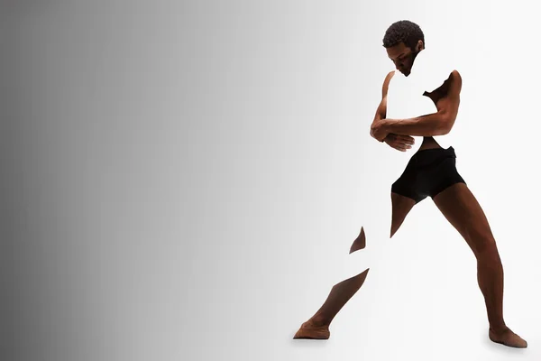 De kunst en abstract beeld van paar balletdansers over grijze achtergrond — Stockfoto