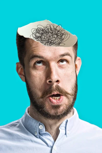 Conceptual image of a open minded man — Stock Photo, Image