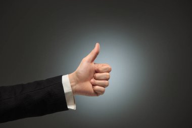 İş adamı el ve Ok işareti eylem